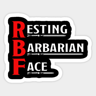 Resting Barbarian Face Sticker